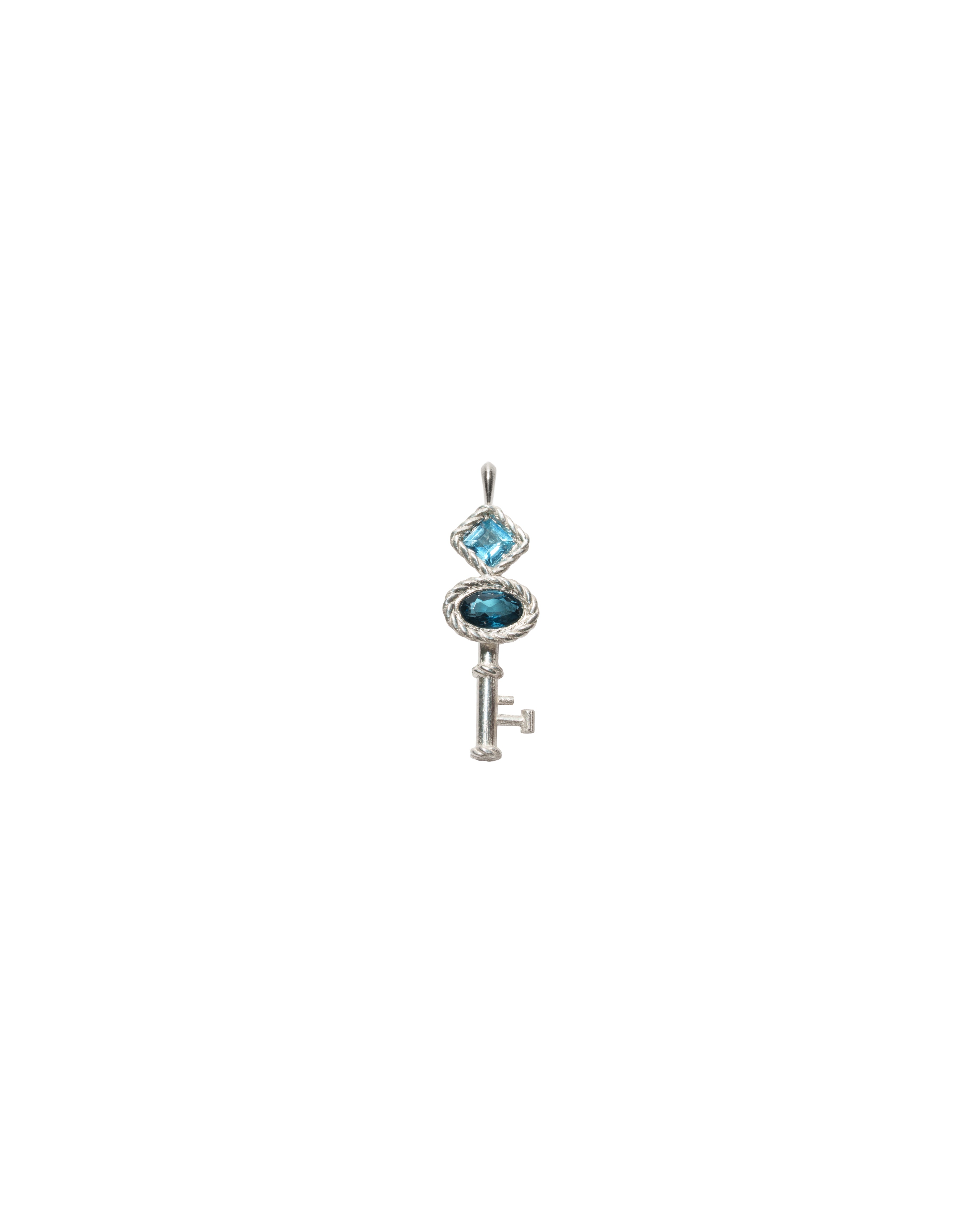 Blue Topaz Key Charm